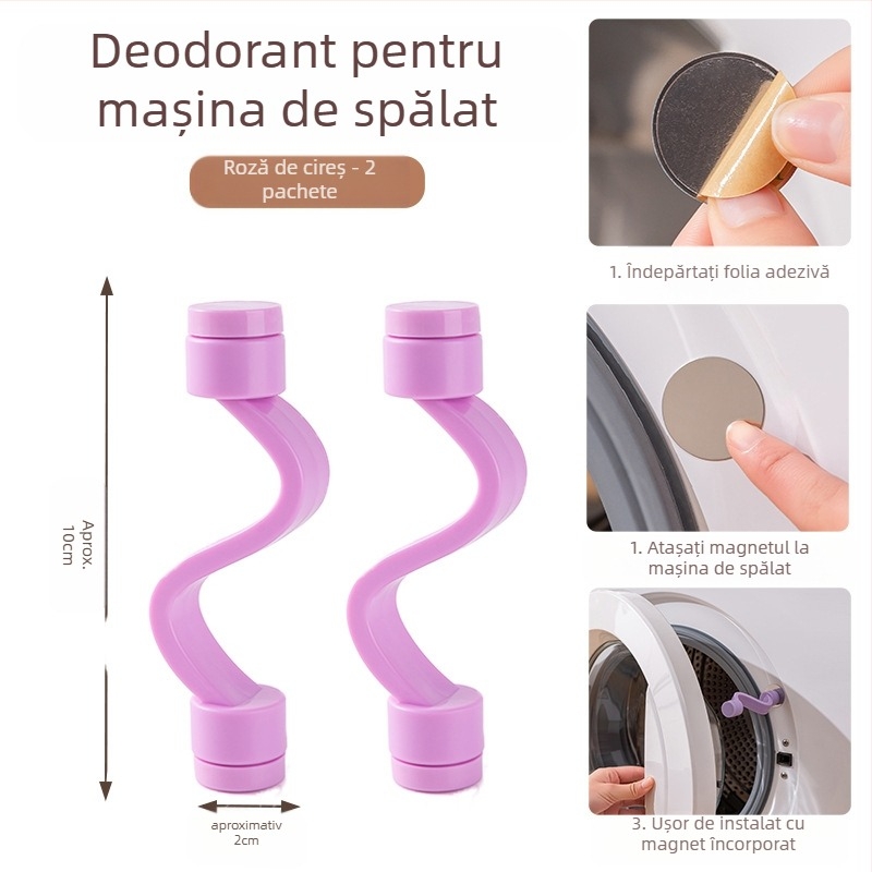 Încușor pentru ușa mașinii de spălat cu știft magnetic, ventilație anti mucegai și miros – fără montaj, material plastic (80% plastic nou)