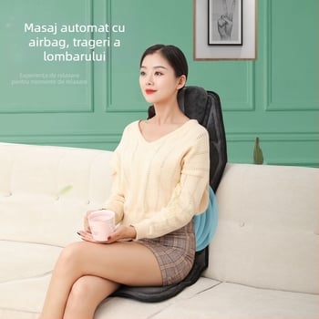 Masaj pentru gât și spate, pentru mașină și casă – masaj kneading, încălzire și vibrații, 6+ capete de masaj, 3 trepte de intensitate, control cablat