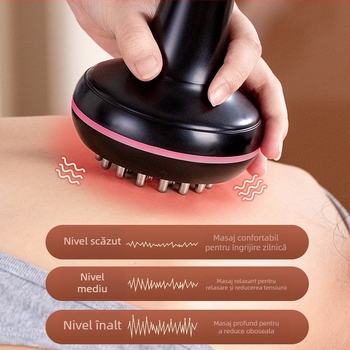Perie electrică pentru meridiane și masaj abdominal, cu 20 de viteze, terapie cu lumină și compresie caldă – uz casnic (20 viteze; terapie cu lumină; compresie caldă)