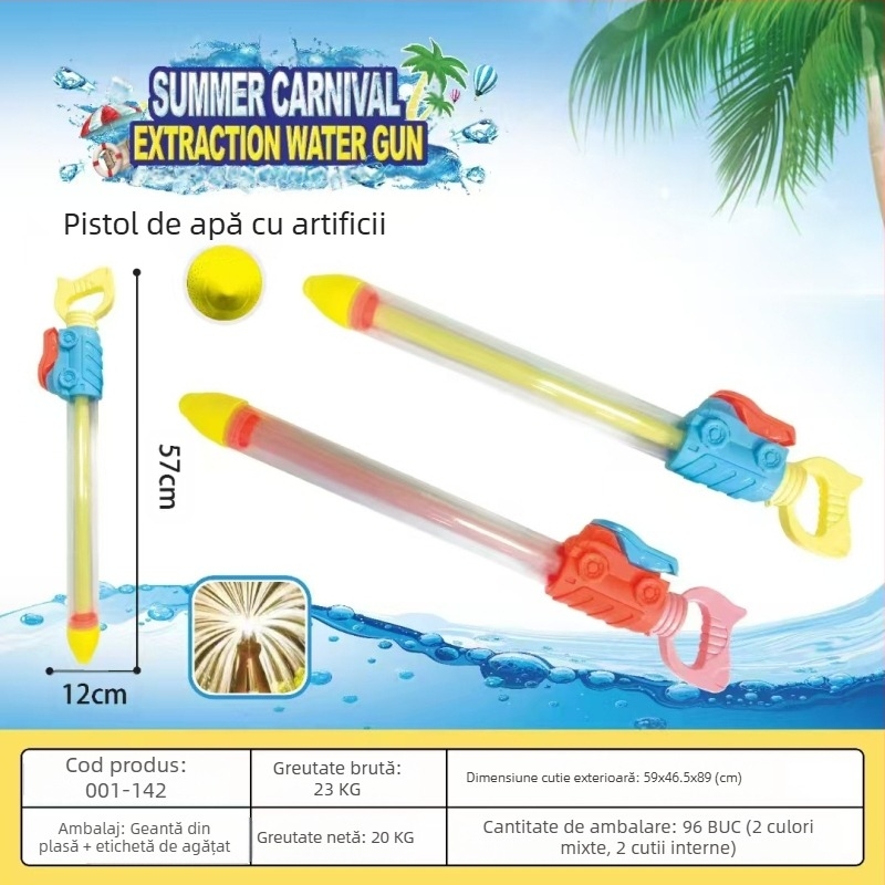 Pistol de apă – jucărie pentru lupte cu apa, design cu presiune înaltă, mecanism de tras, din plastic, certificare 3C: 2022182202029400, potrivit pentru 7–14 ani