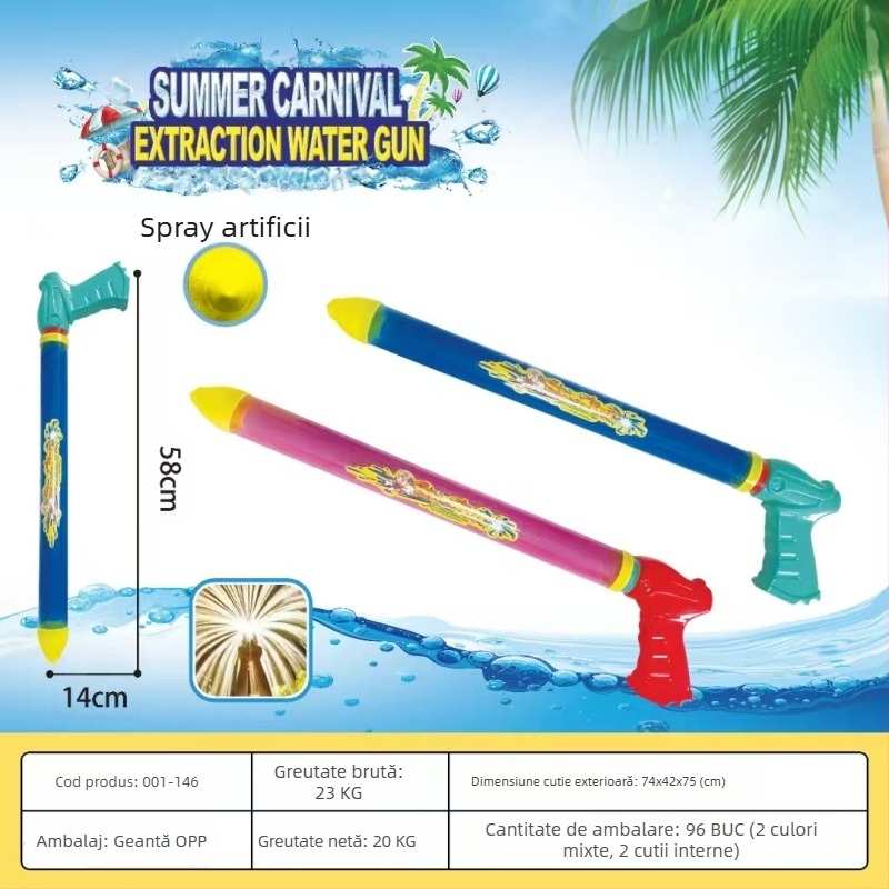 Pistol de apă – jucărie pentru lupte cu apa, design cu presiune înaltă, mecanism de tras, din plastic, certificare 3C: 2022182202029400, potrivit pentru 7–14 ani