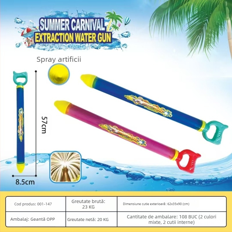 Pistol de apă – jucărie pentru lupte cu apa, design cu presiune înaltă, mecanism de tras, din plastic, certificare 3C: 2022182202029400, potrivit pentru 7–14 ani