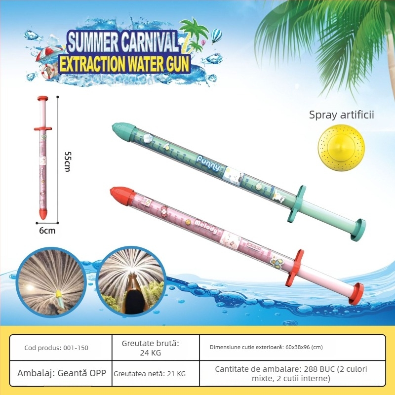 Pistol de apă – jucărie pentru lupte cu apa, design cu presiune înaltă, mecanism de tras, din plastic, certificare 3C: 2022182202029400, potrivit pentru 7–14 ani