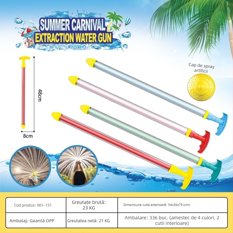 Pistol de apă – jucărie pentru lupte cu apa, design cu presiune înaltă, mecanism de tras, din plastic, certificare 3C: 2022182202029400, potrivit pentru 7–14 ani