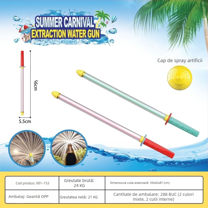 Pistol de apă – jucărie pentru lupte cu apa, design cu presiune înaltă, mecanism de tras, din plastic, certificare 3C: 2022182202029400, potrivit pentru 7–14 ani