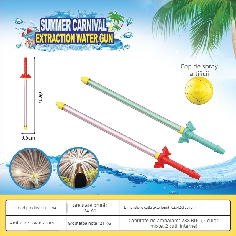 Pistol de apă – jucărie pentru lupte cu apa, design cu presiune înaltă, mecanism de tras, din plastic, certificare 3C: 2022182202029400, potrivit pentru 7–14 ani