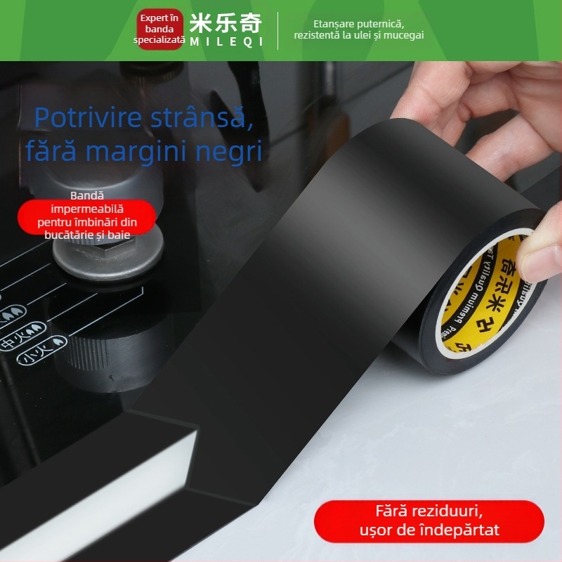 Bandă de etanșare pentru bucătărie și baie — impermeabilă, antimildew, rezistentă la ulei, etanșare pe margini, protecție împotriva umezelii; Material: Metal; Import: Nu; Origine: Altceva; Ambalare: Altceva
