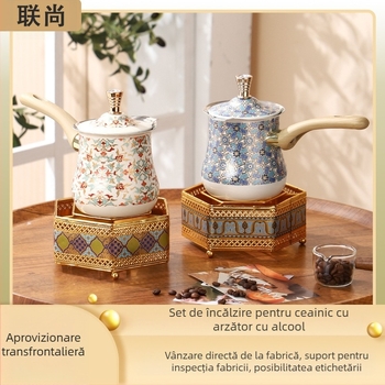 Set de încălzire pentru ibric turcesc, din oțel inoxidabil, stil lux retro, pentru cafea, personalizabil
