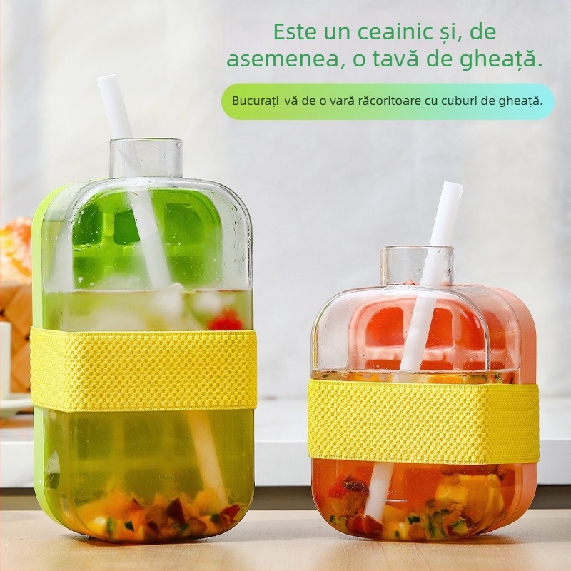 Formă pentru cuburi de gheață cu capac, din PP, material alimentar, eliberare ușoară din matriță, personalizabilă, pentru uz casnic