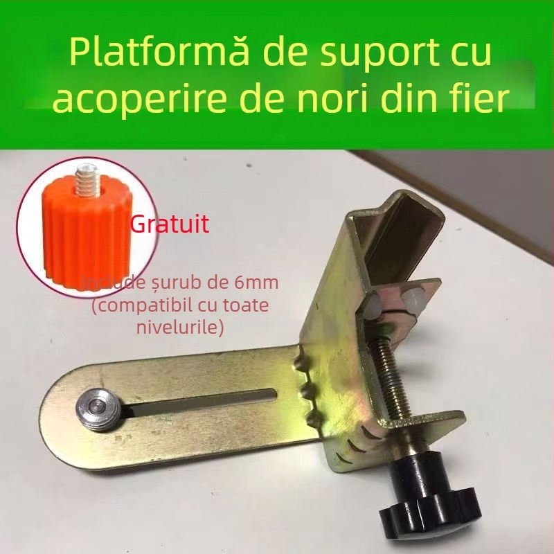 Accesoriu de nivel cu tijă telescopică – suport din fier, tavă pan/tilt din plastic, tijă reglabilă, funcționare pe bază de laser