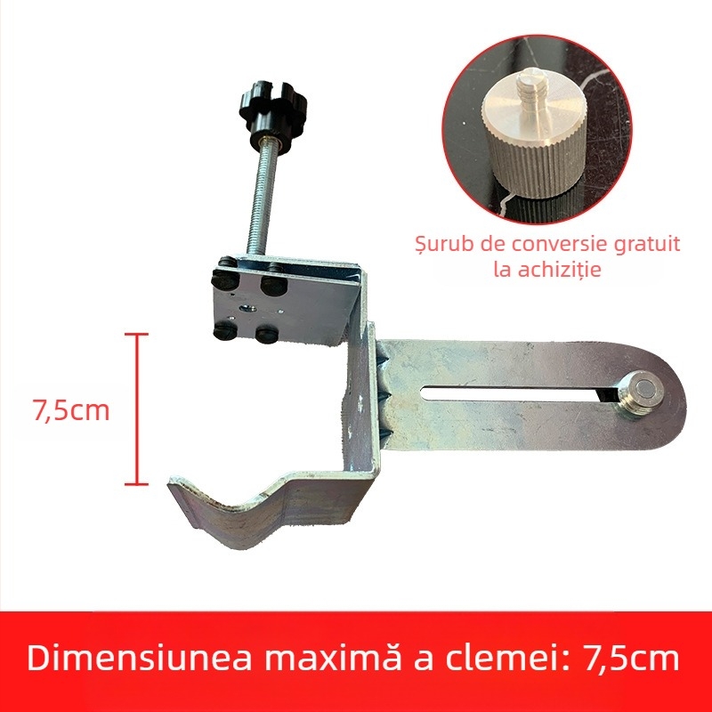 Accesoriu de nivel cu tijă telescopică – suport din fier, tavă pan/tilt din plastic, tijă reglabilă, funcționare pe bază de laser