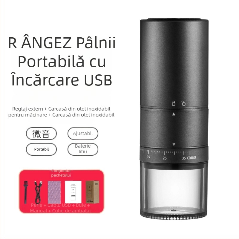 Mingxi măcinător de cafea electric pentru boabe — automat, corp ABS, greutate 0,43 kg, personalizare disponibilă