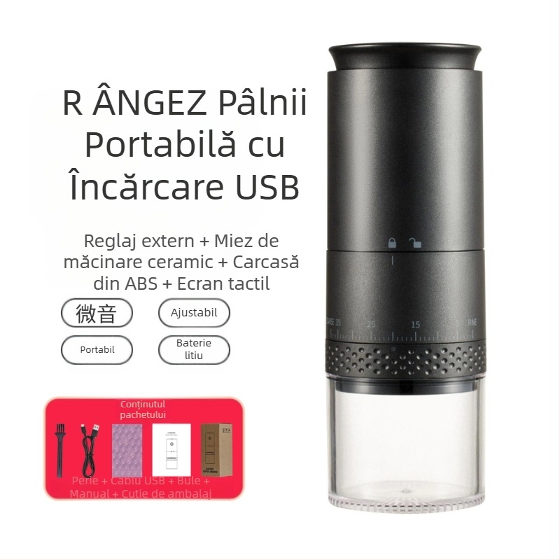 Mingxi măcinător de cafea electric pentru boabe — automat, corp ABS, greutate 0,43 kg, personalizare disponibilă