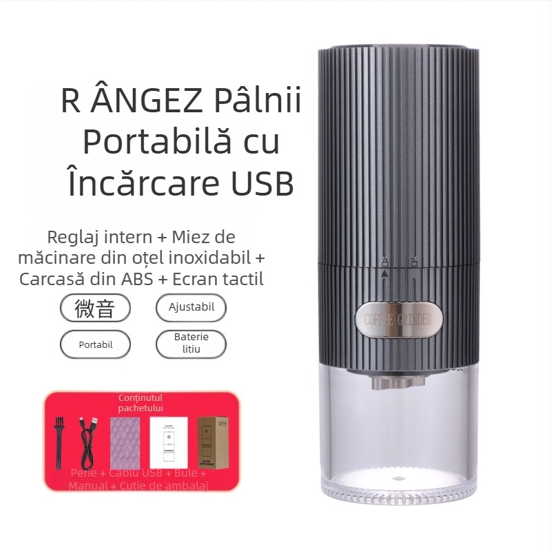 Mingxi măcinător de cafea electric pentru boabe — automat, corp ABS, greutate 0,43 kg, personalizare disponibilă