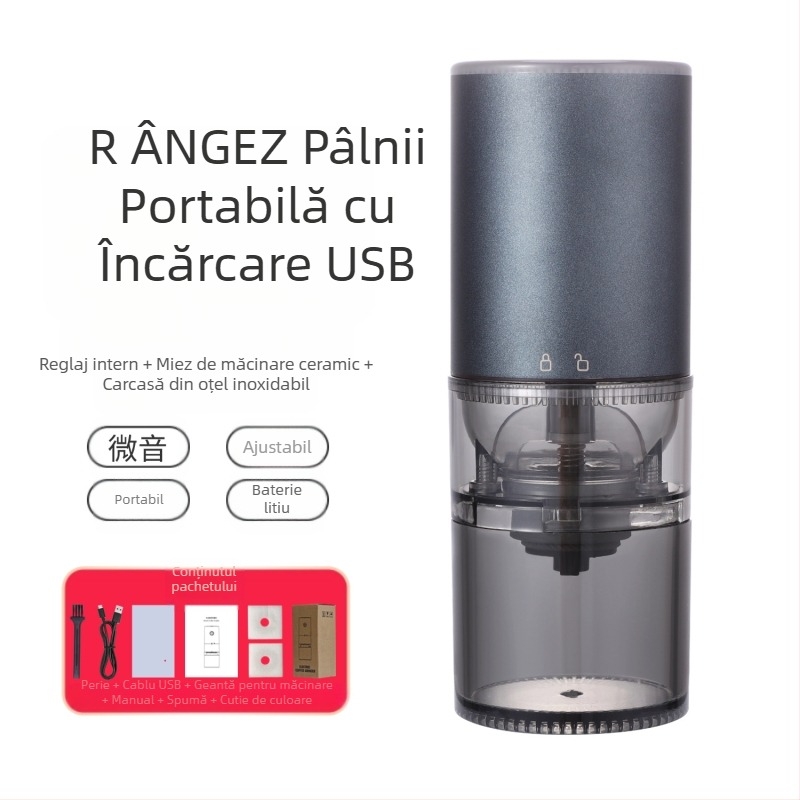 Mingxi măcinător de cafea electric pentru boabe — automat, corp ABS, greutate 0,43 kg, personalizare disponibilă