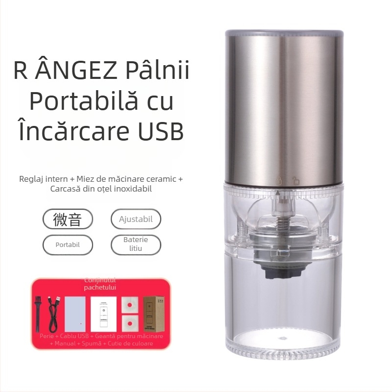 Mingxi măcinător de cafea electric pentru boabe — automat, corp ABS, greutate 0,43 kg, personalizare disponibilă