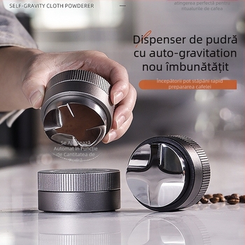 Tamper pentru espresso din oțel inoxidabil, gravitațional, cu înălțime reglabilă, 390 g