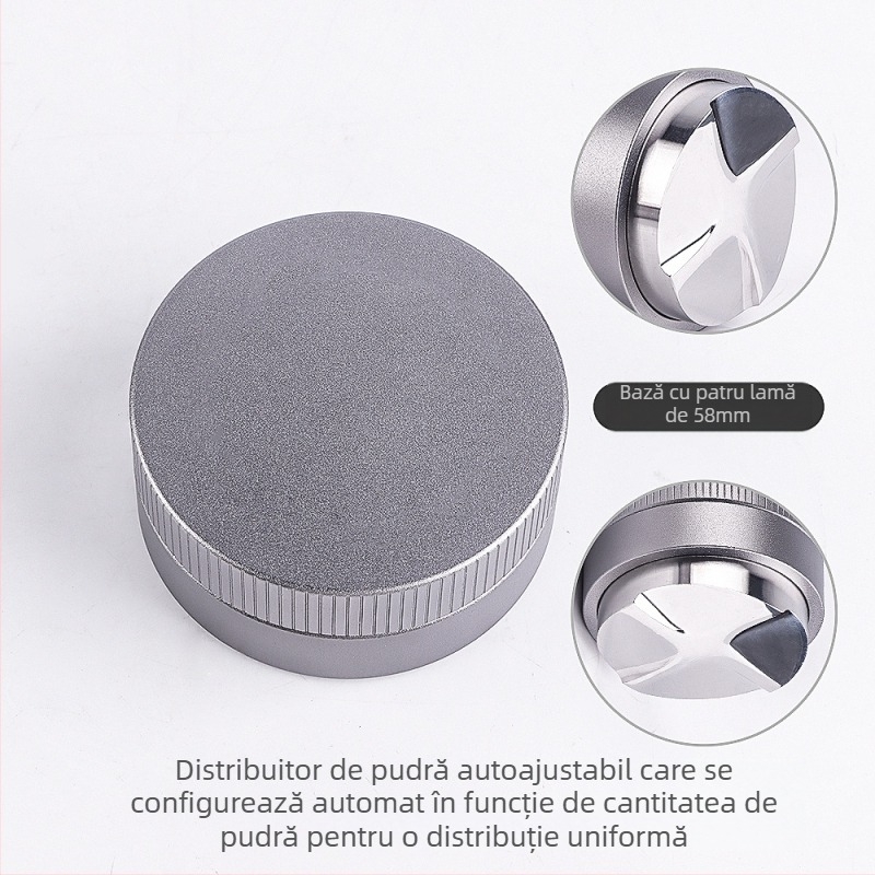 Tamper pentru espresso din oțel inoxidabil, gravitațional, cu înălțime reglabilă, 390 g