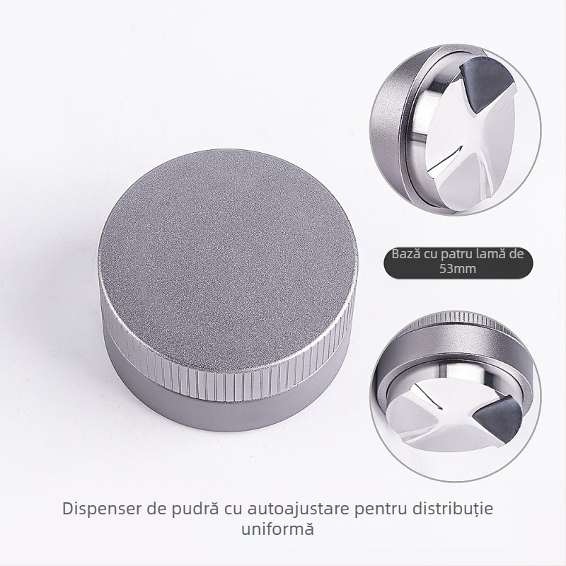 Tamper pentru espresso din oțel inoxidabil, gravitațional, cu înălțime reglabilă, 390 g