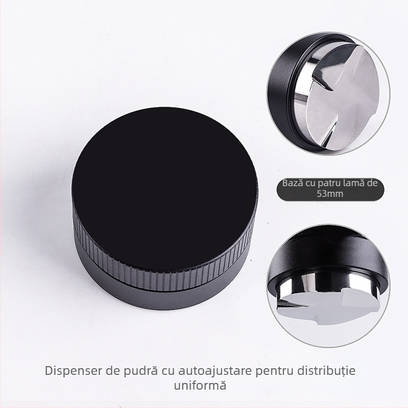 Tamper pentru espresso din oțel inoxidabil, gravitațional, cu înălțime reglabilă, 390 g