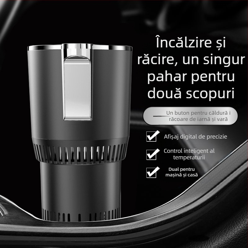 Cană auto duală – pentru băuturi calde și reci, 36W, model R-8022, ABS+aliaj de aluminiu, Cool Car Star