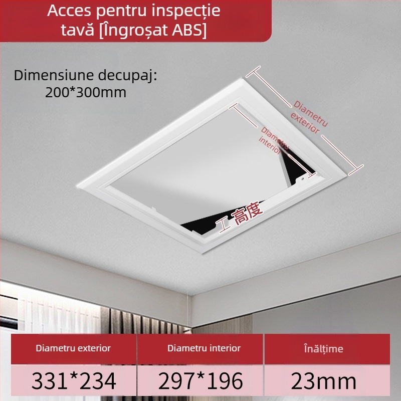 Panou ABS de acces pentru tavane și instalații HVAC, tip deschis