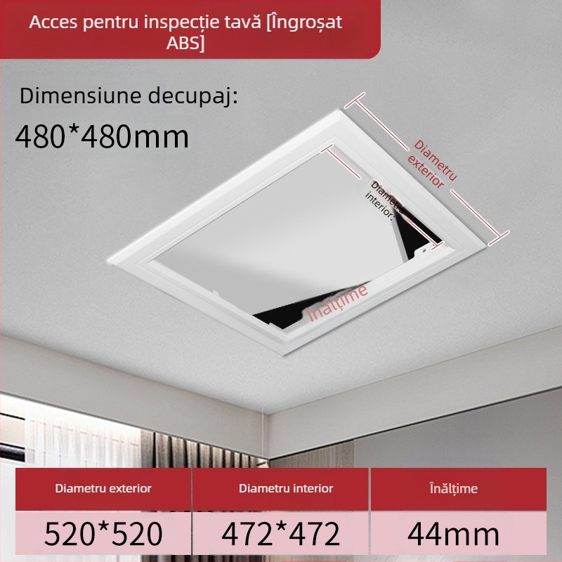 Panou ABS de acces pentru tavane și instalații HVAC, tip deschis