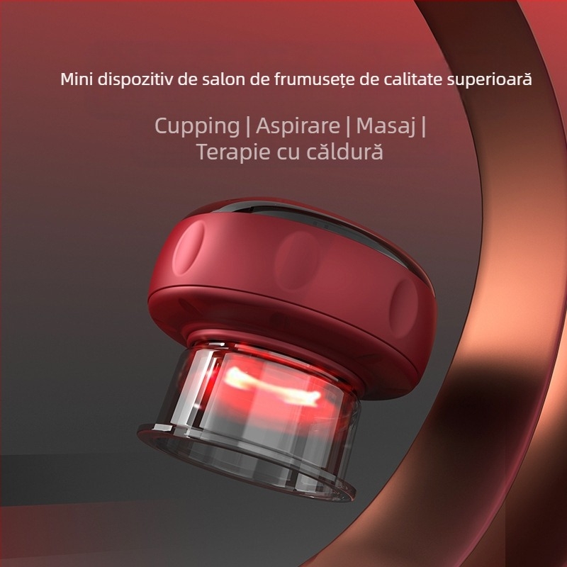 Dispozitiv electric inteligent de cupping cu încălzire, masaj cu scraping, alimentare USB, corp ABS, 4 trepte, baterie 1200 mA, CE certificat