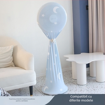 Husă de praf din bumbac pentru ventilator de podea și ventilator tip turn fără palete – stil minimalist, husă de depozitare pentru uz casnic