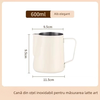 Recipient latte art cu scară și gură îngustă