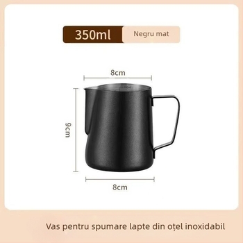 Recipient latte art cu scară și gură îngustă