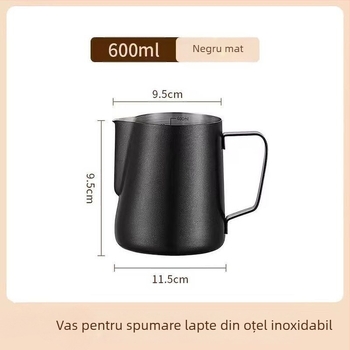 Recipient latte art cu scară și gură îngustă