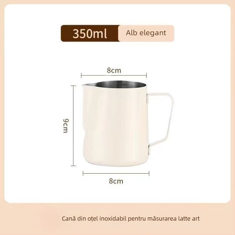 Recipient latte art cu scară și gură îngustă