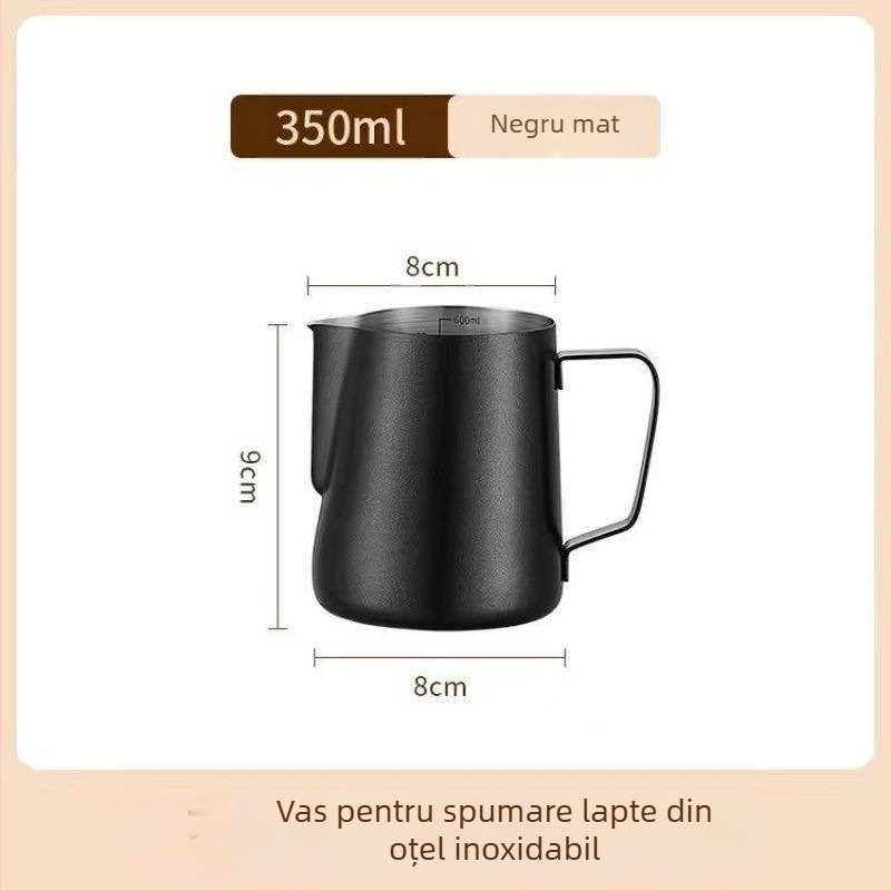 Recipient latte art cu scară și gură îngustă