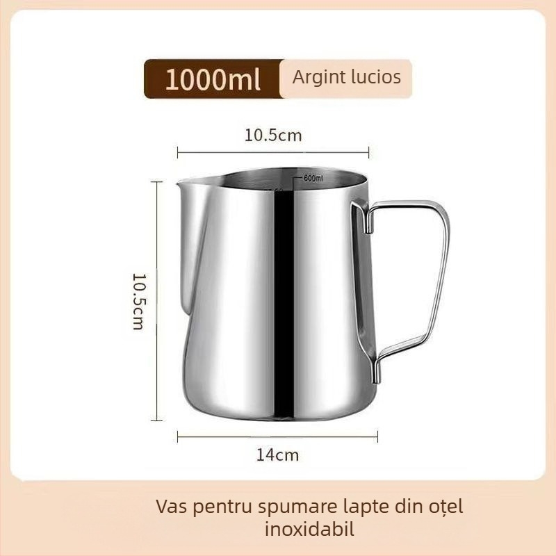 Recipient latte art cu scară și gură îngustă