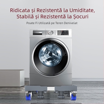 Bază universală pentru mașina de spălat cu role mobile și raft de depozitare, picioare amortizoare pentru vibrații