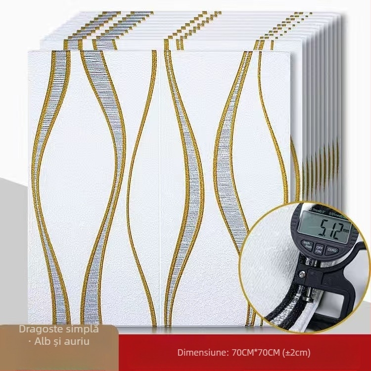 Panou mural 3D pentru perete, pentru dormitor, rezistent la zgârieturi și impermeabil, material spumant XPE, design abstract modern, instalare disponibilă