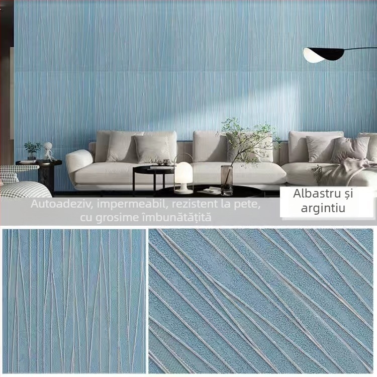Panou mural 3D pentru perete, pentru dormitor, rezistent la zgârieturi și impermeabil, material spumant XPE, design abstract modern, instalare disponibilă