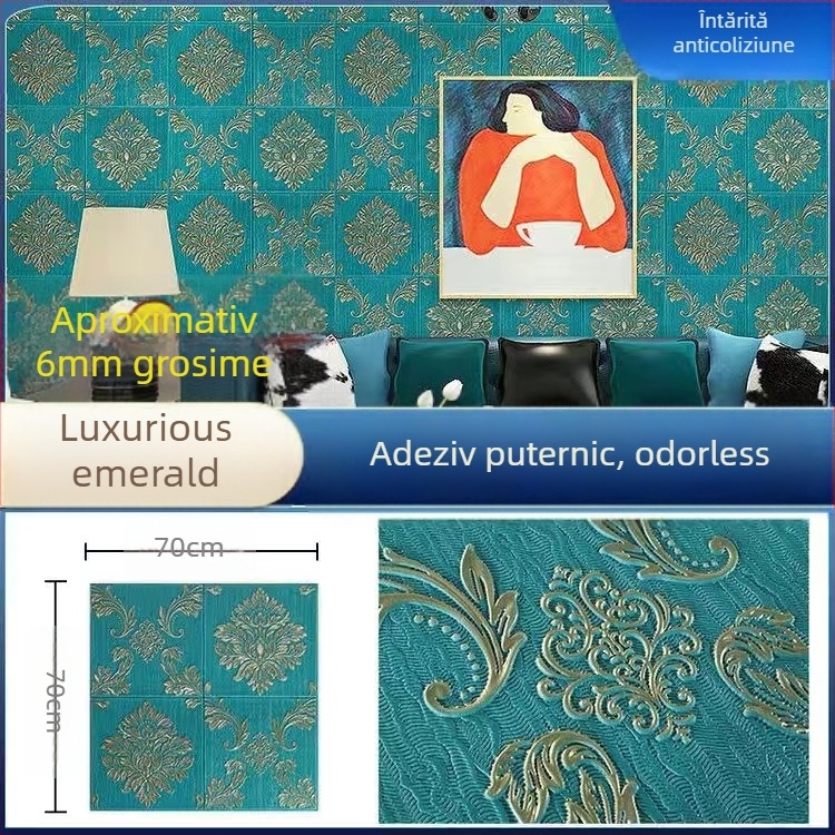 Panou mural 3D pentru perete, pentru dormitor, rezistent la zgârieturi și impermeabil, material spumant XPE, design abstract modern, instalare disponibilă