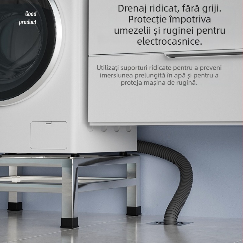 Bază pentru mașina de spălat, cu tambur ridicat, din oțel inoxidabil, model JX00039, bază cu un etaj, CE certificat