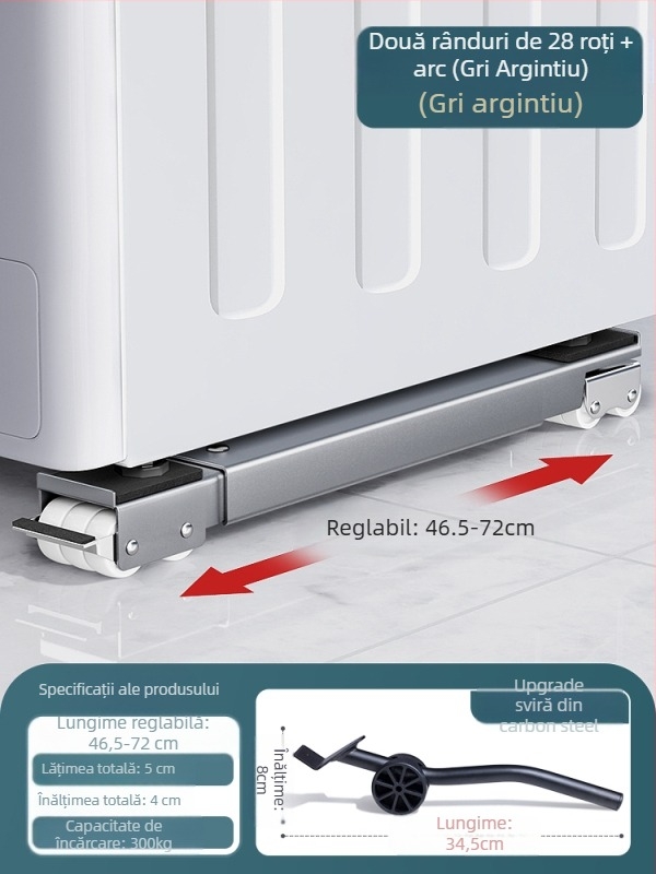 Bază universală mobilă cu roți pivotante pentru mutarea mobilierului greu și a frigiderelor