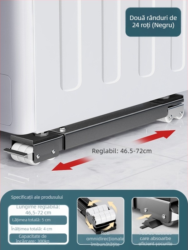 Bază universală mobilă cu roți pivotante pentru mutarea mobilierului greu și a frigiderelor