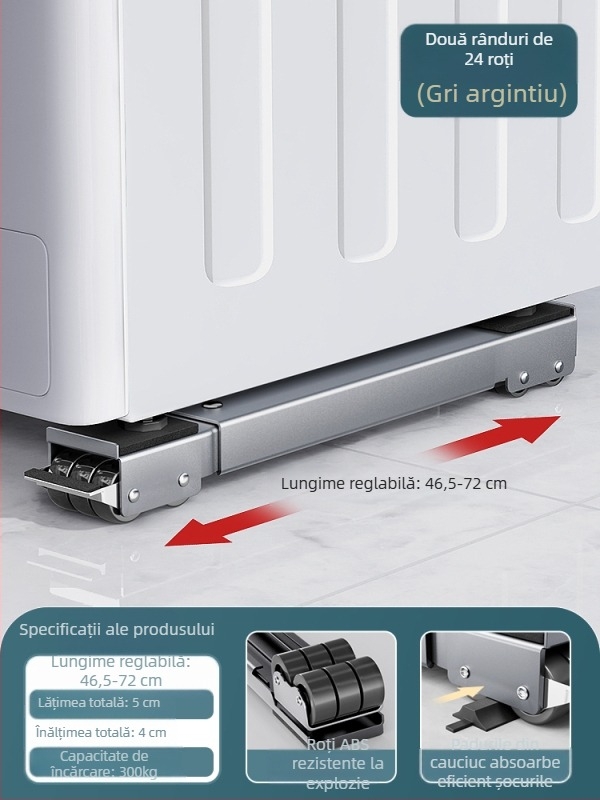 Bază universală mobilă cu roți pivotante pentru mutarea mobilierului greu și a frigiderelor