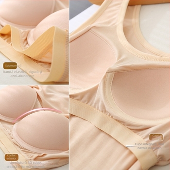 Top camisole pentru femei cu bretele detașabile, lungime ultra-scurtă, model simplu