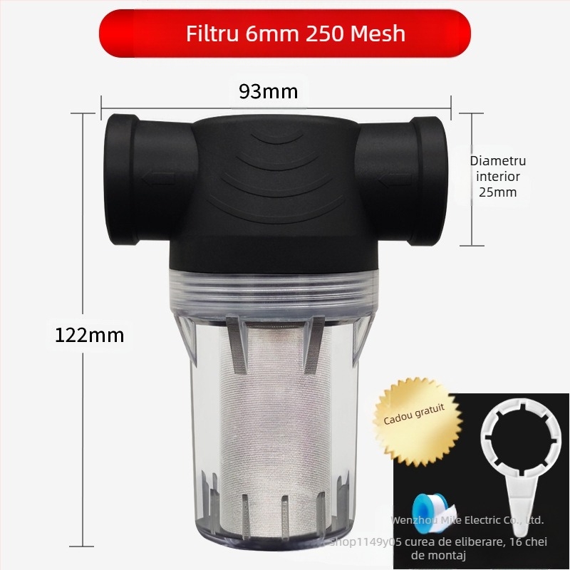 Pre-filtru pentru conducte de apă, din oțel inoxidabil 304, filtru vizual transparent, Mileage brand, stil modern minimalist