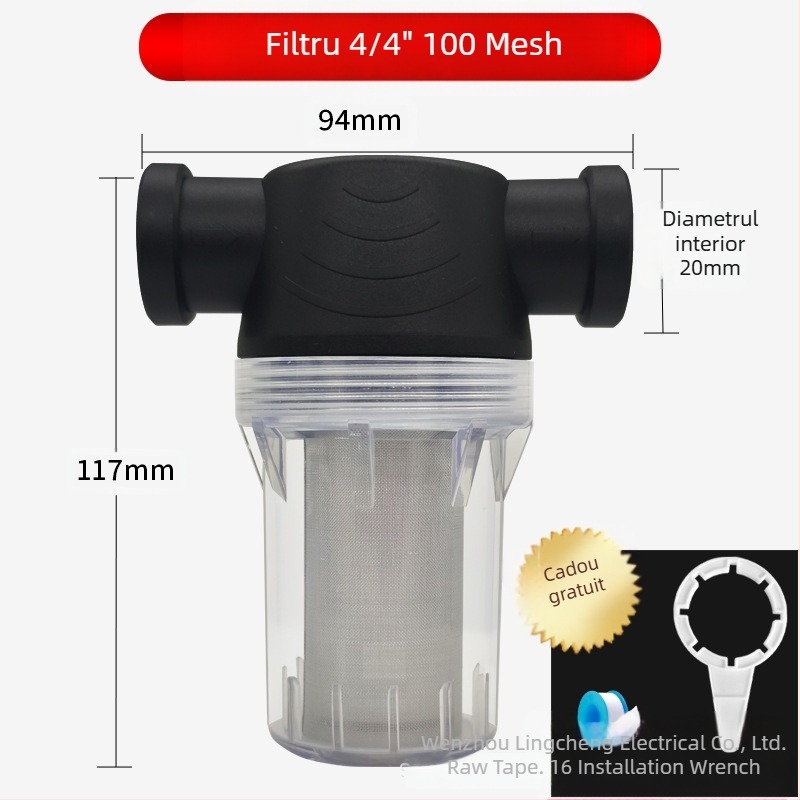 Pre-filtru pentru conducte de apă, din oțel inoxidabil 304, filtru vizual transparent, Mileage brand, stil modern minimalist