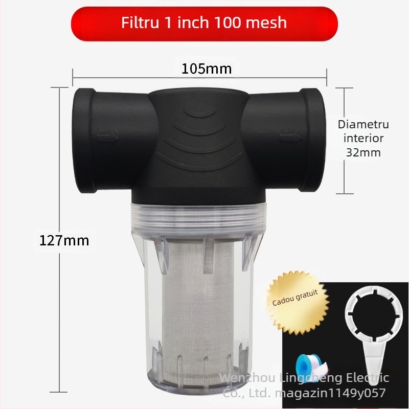 Pre-filtru pentru conducte de apă, din oțel inoxidabil 304, filtru vizual transparent, Mileage brand, stil modern minimalist