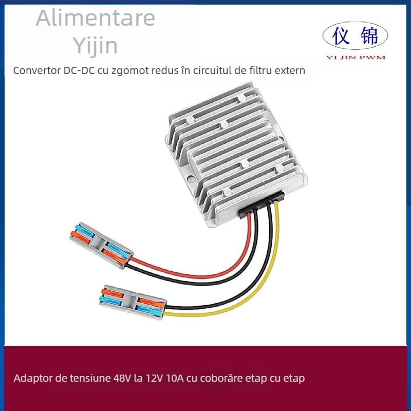 Convertor DC-DC auto 48V-12V, 10–30A, IP67 impermeabil, intrare 18–75V, ieșire 12V DC, sursă de alimentare cu comutator