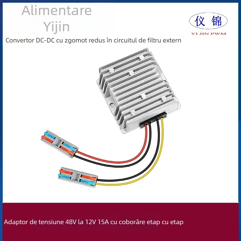 Convertor DC-DC auto 48V-12V, 10–30A, IP67 impermeabil, intrare 18–75V, ieșire 12V DC, sursă de alimentare cu comutator