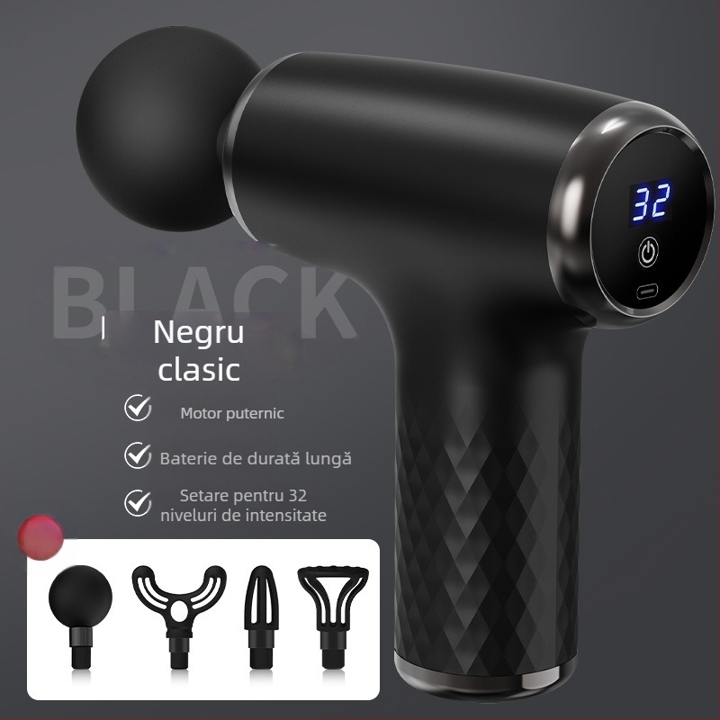 Pistol masaj fascial pentru gât, talie, șolduri, picioare, spate și tălpi — reîncărcabil, mai multe viteze, control mecanic, modele 828/888/858/818